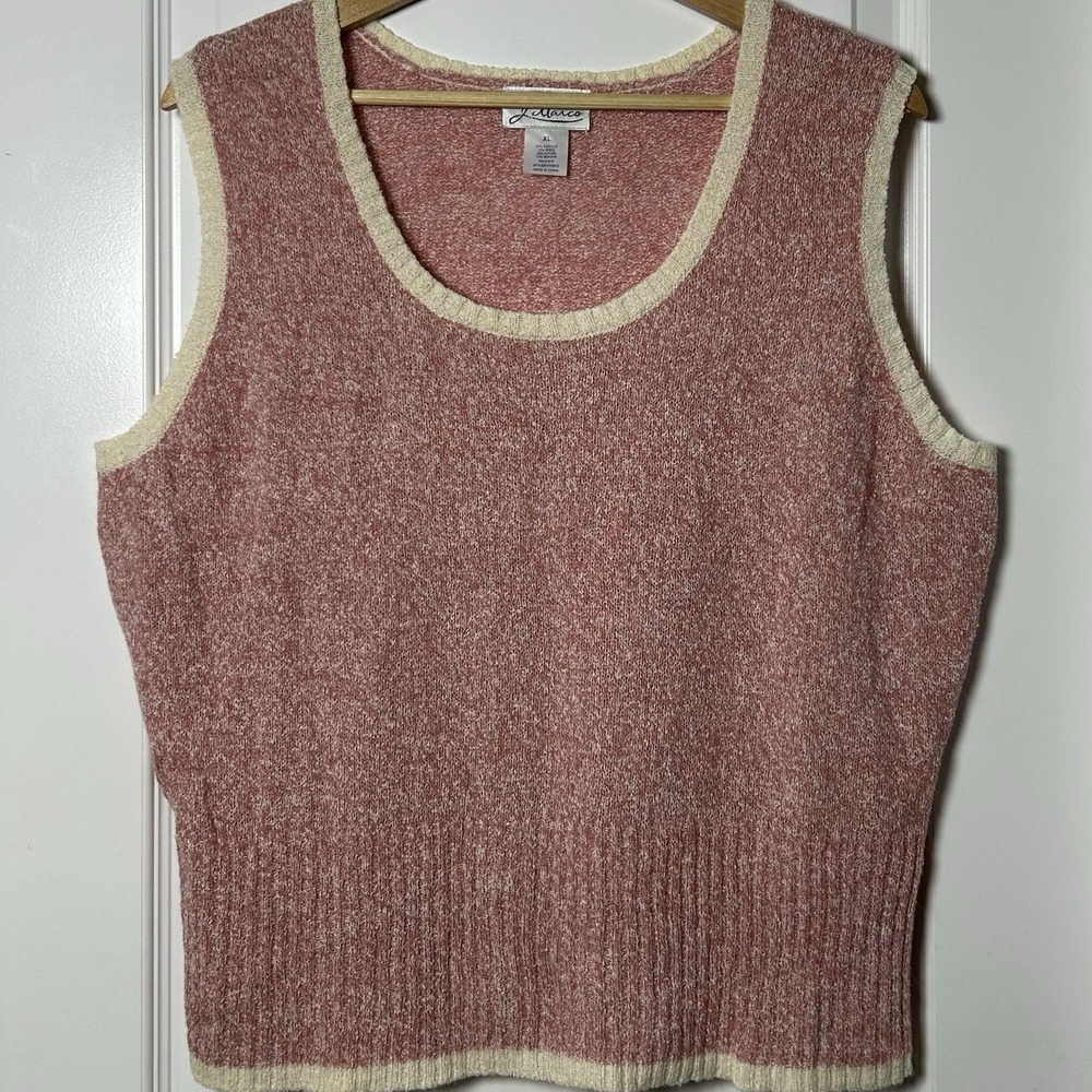 J. Marco Vintage 90s Mohair Wool Blend‎ Rose Knit Sweater Vest Coquette Style